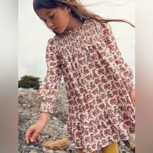 Mini Boden Girls’ 3-4Y Smocked French Pink Apple Orchard Fine Cord Dress